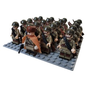 Zestaw klocków armia różne rodzaje 21 sztuk figurek