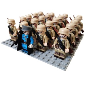 Zestaw klocków armia różne rodzaje 21 sztuk figurek