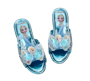 Letnie klapki dla dziewczynek Kraina Lodu niebieskie