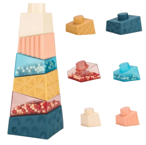 Zabawka edukacyjna dla dzieci wieża z klocków do układania