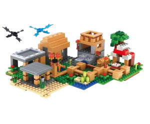 Zabawka dla dzieci klocki Minecraft wioska osadników z figurkami  496