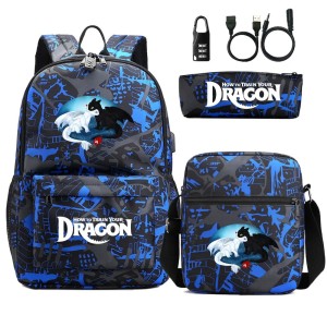 Zestaw Szkolny 3w1 Jak Wytresować Smoka z Blokadą Antykradzieżową i USB