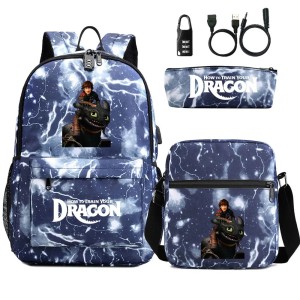 Zestaw Szkolny 3w1 Jak Wytresować Smoka z Blokadą Antykradzieżową i USB