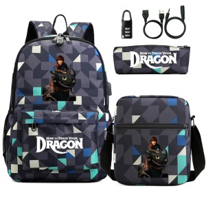 Zestaw Szkolny 3w1 Jak Wytresować Smoka z Blokadą Antykradzieżową i USB