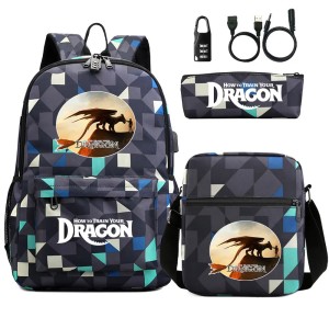 Zestaw Szkolny 3w1 Jak Wytresować Smoka z Blokadą Antykradzieżową i USB