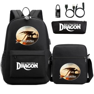 Zestaw Szkolny 3w1 Jak Wytresować Smoka z Blokadą Antykradzieżową i USB