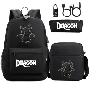 Zestaw Szkolny 3w1 Jak Wytresować Smoka z Blokadą Antykradzieżową i USB