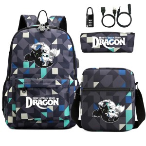 Zestaw Szkolny 3w1 Jak Wytresować Smoka z Blokadą Antykradzieżową i USB