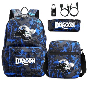 Zestaw Szkolny 3w1 Jak Wytresować Smoka z Blokadą Antykradzieżową i USB