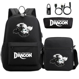 Zestaw Szkolny 3w1 Jak Wytresować Smoka z Blokadą Antykradzieżową i USB