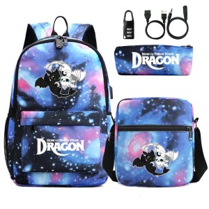 Zestaw Szkolny 3w1 Jak Wytresować Smoka z Blokadą Antykradzieżową i USB