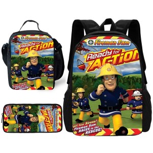 Zestaw Szkolny 3 w 1 Strażak Sam Plecak Piórnik Torba na Lunch