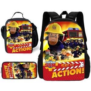 Zestaw Szkolny 3 w 1 Strażak Sam Plecak Piórnik Torba na Lunch