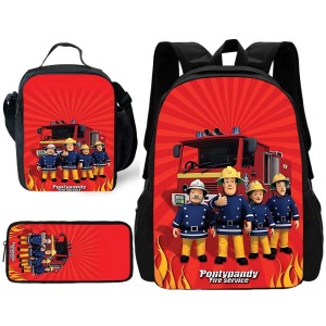 Zestaw Szkolny 3 w 1 Strażak Sam Plecak Piórnik Torba na Lunch