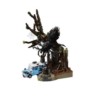 Zestaw klocków Gigantyczny Pająk w Magicznym Lesie – Diorama Fantasy – 1412 elementów