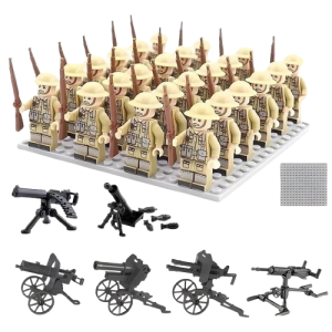 Zestaw figurek żołnierzy II wojna światowa 20 szt. + akcesoria – figurki konstrukcyjne