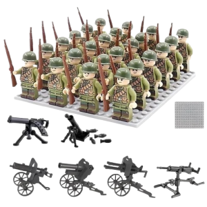 Zestaw figurek żołnierzy II wojna światowa 20 szt. + akcesoria – figurki konstrukcyjne