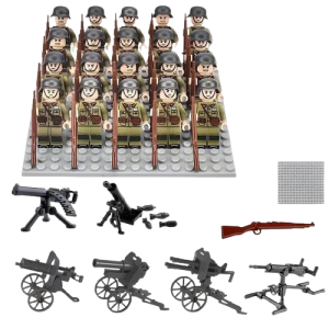 Zestaw figurek żołnierzy II wojna światowa 20 szt. + akcesoria – figurki konstrukcyjne