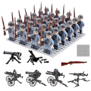Zestaw figurek żołnierzy II wojna światowa 20 szt. + akcesoria – figurki konstrukcyjne
