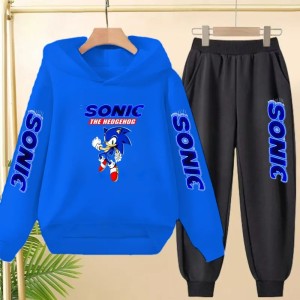 Dres dziecięcy inspirowany postacią Sonic – bluza z kapturem + spodnie komplet 100–160