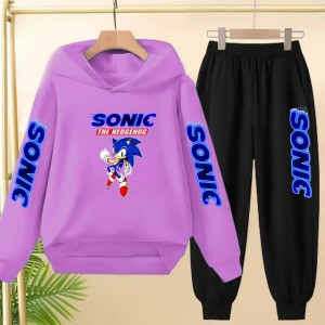 Dres dziecięcy inspirowany postacią Sonic – bluza z kapturem + spodnie komplet 100–160