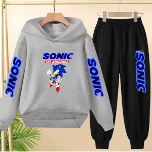 Dres dziecięcy inspirowany postacią Sonic – bluza z kapturem + spodnie komplet 100–160