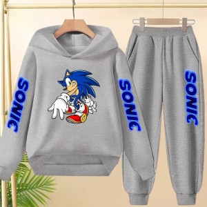 Dres dziecięcy inspirowany postacią Sonic – bluza z kapturem + spodnie komplet 100–160