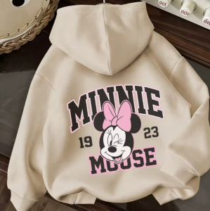 Różowa Bluza Dziewczęca Rozpinana z Kapturem Myszka Minnie Disney – Rozmiary 100-160