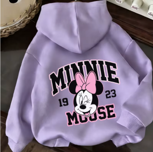 Różowa Bluza Dziewczęca Rozpinana z Kapturem Myszka Minnie Disney – Rozmiary 100-160