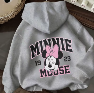 Różowa Bluza Dziewczęca Rozpinana z Kapturem Myszka Minnie Disney – Rozmiary 100-160