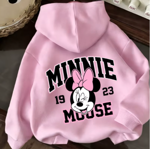 Różowa Bluza Dziewczęca Rozpinana z Kapturem Myszka Minnie Disney – Rozmiary 100-160