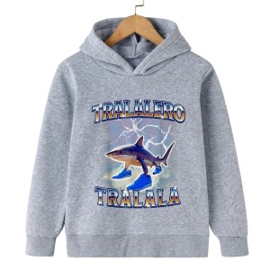 Bluza dziecięca z kapturem Tralalero Tralala bluza z rekinem w butach 100-160 
