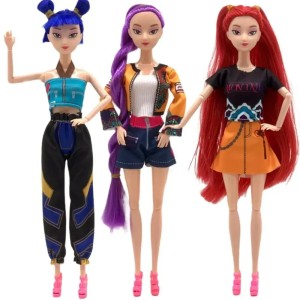 Zestaw 3 Lalek K-POP Demon Hunters – Kolekcja Rumi, Mira i Zoey (30 cm)