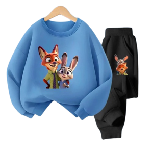 Dziecięcy Komplet Dresowy z Motywem Zwierzogród – Bluza i Spodnie
