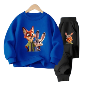 Dziecięcy Komplet Dresowy z Motywem Zwierzogród – Bluza i Spodnie