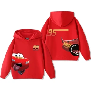 Dziecięca Bluza z Kapturem  Zygzak McQueen Wygodna Bluza dla Dzieci, Jesienna Odzież 