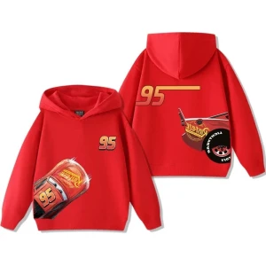 Dziecięca Bluza z Kapturem  Zygzak McQueen Wygodna Bluza dla Dzieci, Jesienna Odzież