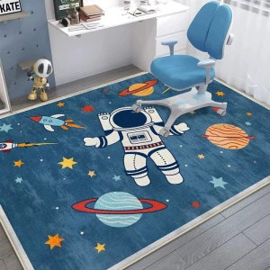 Dywan Dziecięcy Kosmos Astronauta Antypoślizgowy Miękki do Prania w Pralce