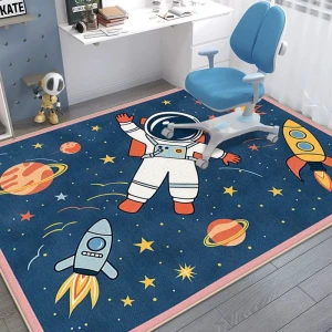 Dywan Dziecięcy Kosmos Astronauta Antypoślizgowy Miękki do Prania w Pralce